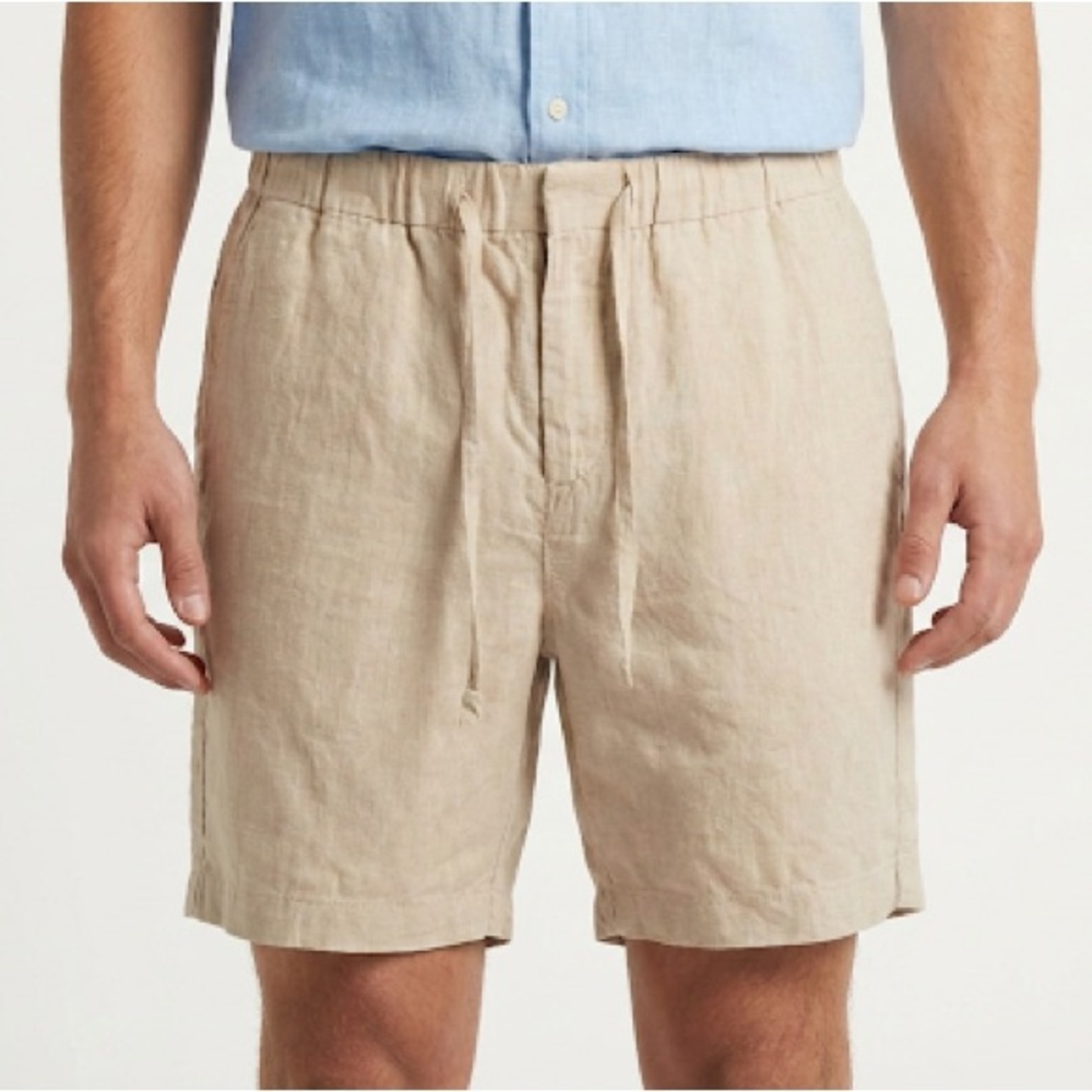 Frescobol Carioca Men’s Drawstring Linen Shorts 34
